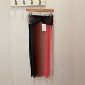 Misa Los Angeles Bruna Ombre Mesh Maxi Skirt